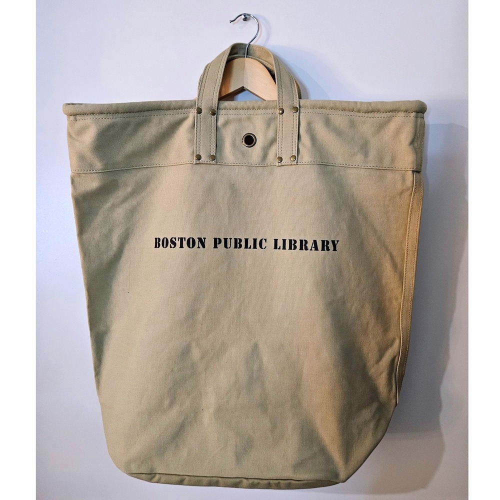 Levenger Boston Public Library Delivery Bag NWT Large Canvas Tote BPL Book Bag
